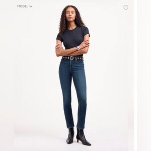 Madewell Straight-Leg Jeans in Dark Blue Wash Mid Rise 26